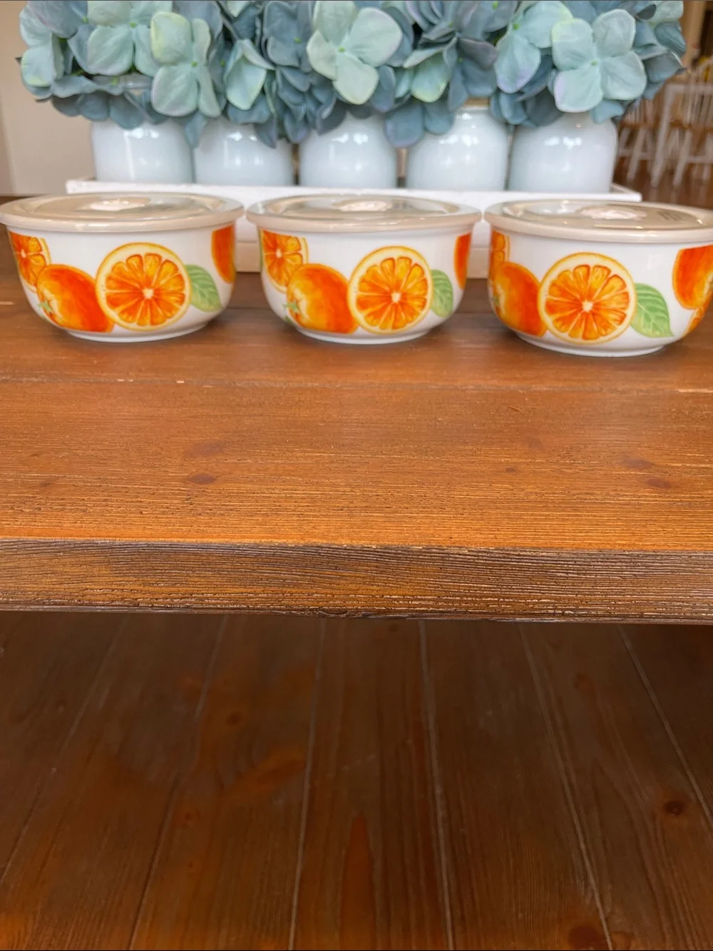 NWT Food Storage Bowls - Citrus Patterned Set of 3